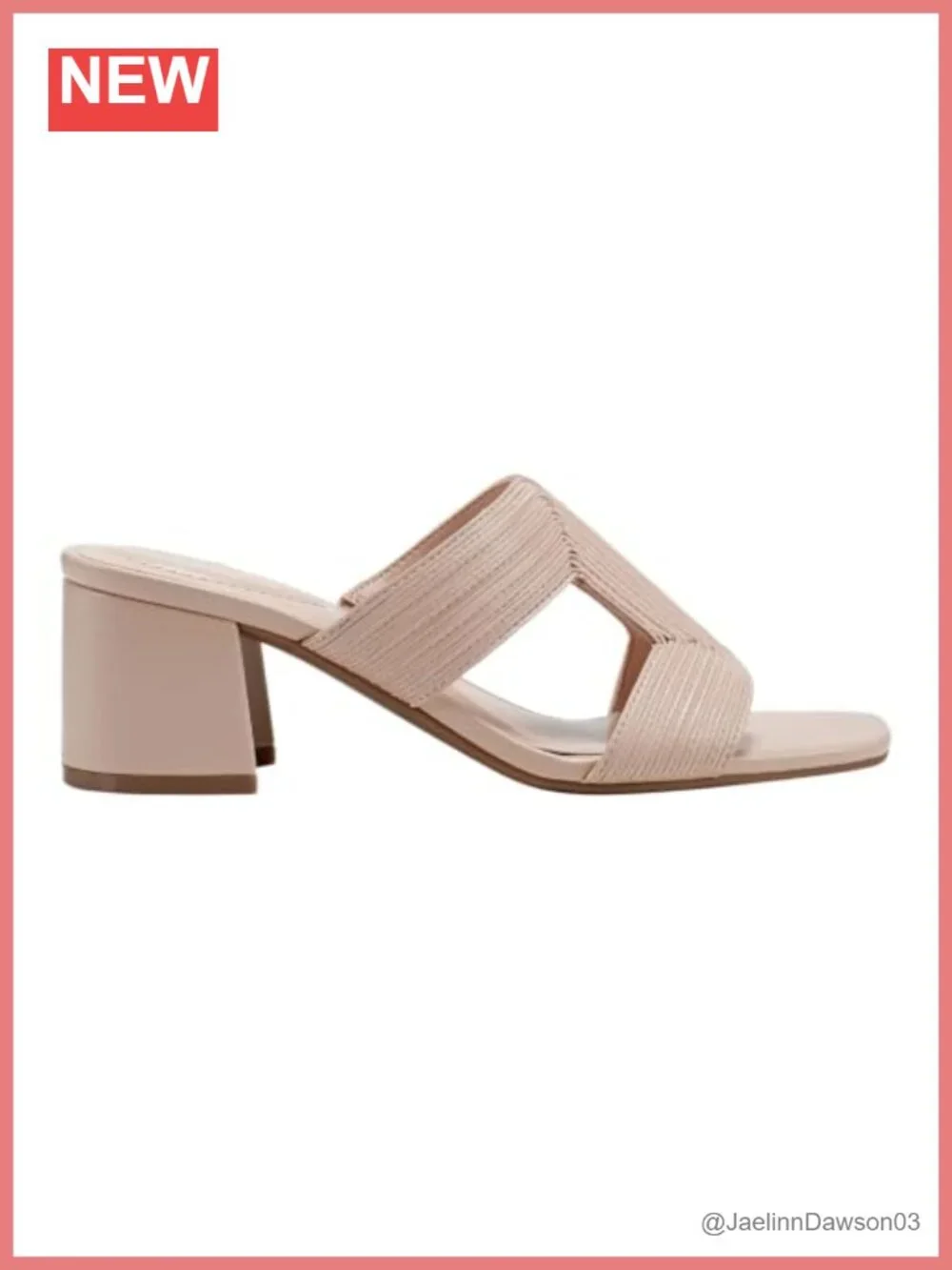 Square Toe Block Heel Slip On Sandals Women's Slide